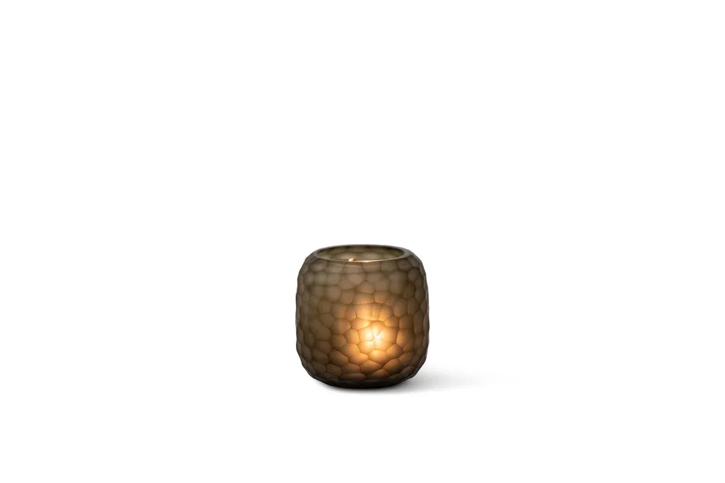 [DEK-DCGI617S] Theelichthouder Round Cut Smoke S